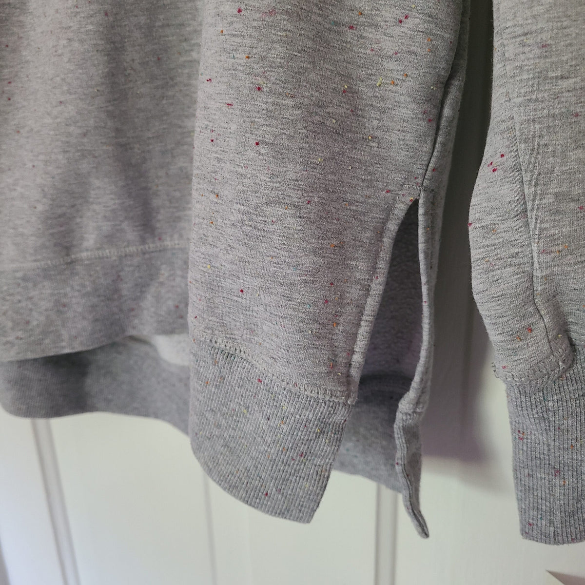 Heather Gray Sweatshirt with Rainbow Fox Print