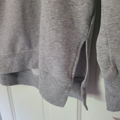 Heather Gray Sweatshirt with Rainbow Fox Print