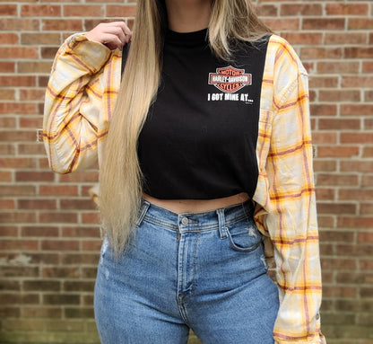 Harley davidson plaid crop top.
