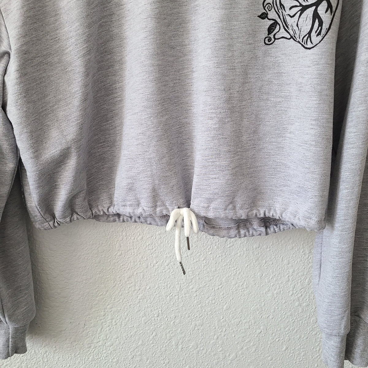 Floral Anatomical Heart Print Sweatshirt