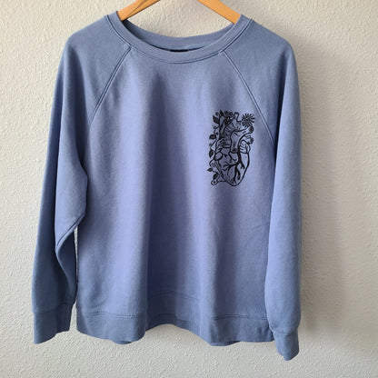 Floral Anatomical Heart Print Sweatshirt