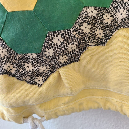 Bumblebee Print with Vintage Quilt Piece Hoodie