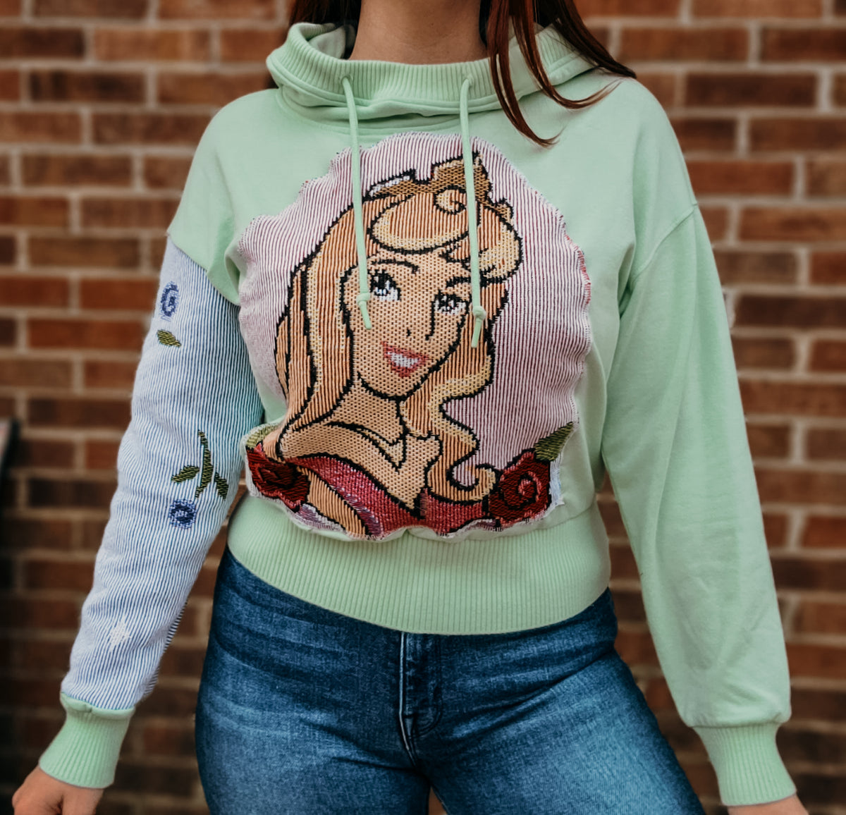 Disney princess embroidered hoodie.