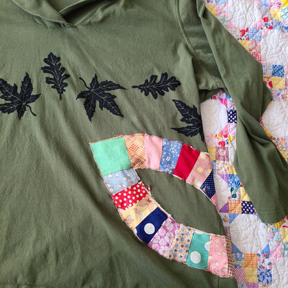 Fall Leaves Green Long Sleeved Tee