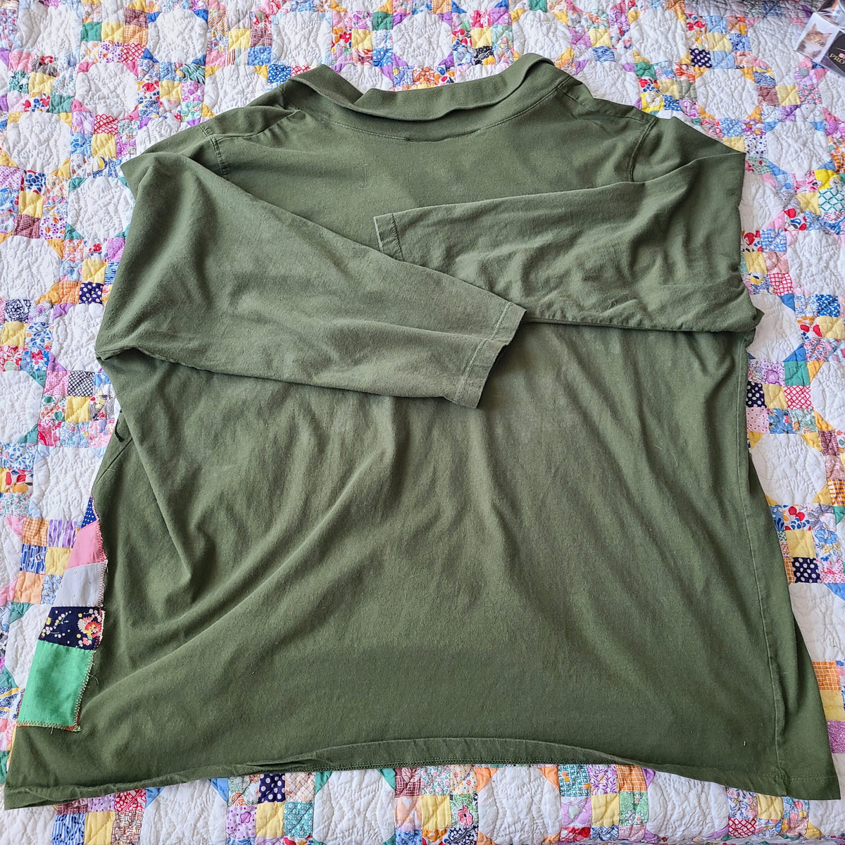 Fall Leaves Green Long Sleeved Tee