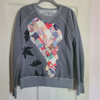 Grandmacore Quilt Fall Leaves Sweatshirt