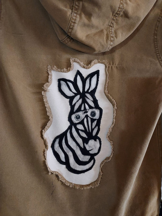 Lightweight Zebra Graphic Bleached Jacket