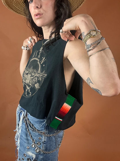 Guns N Roses Serape Stripe Crop Tank Top