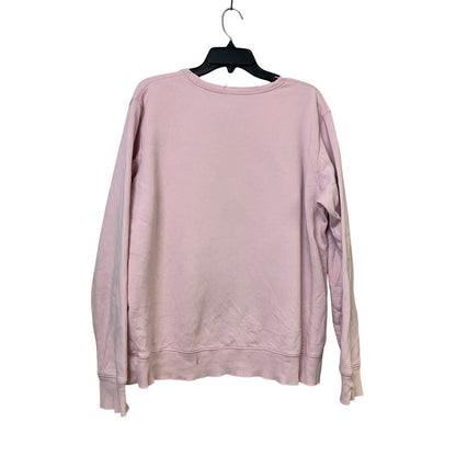 Upcycled Hand Printed Womens XL Vintage Botanical Flower Long Sleeve Sweatshirt