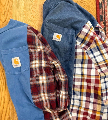 Carhartt flannel long sleeve shirts.
