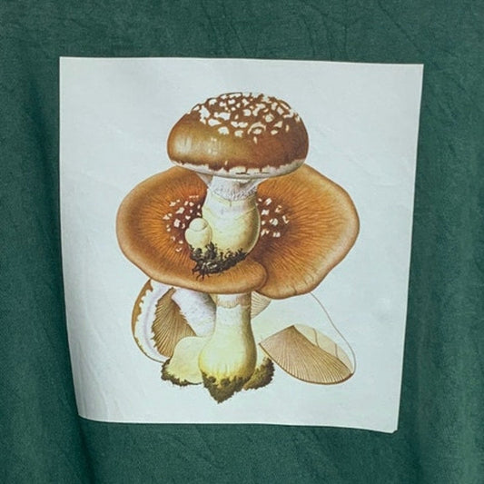 Upcycled Hand Printed Womens Medium Spodoleucus Oyster Mushroom Sweatshirt