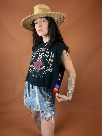 Grateful Dead Serape Striped Crop Tank Top