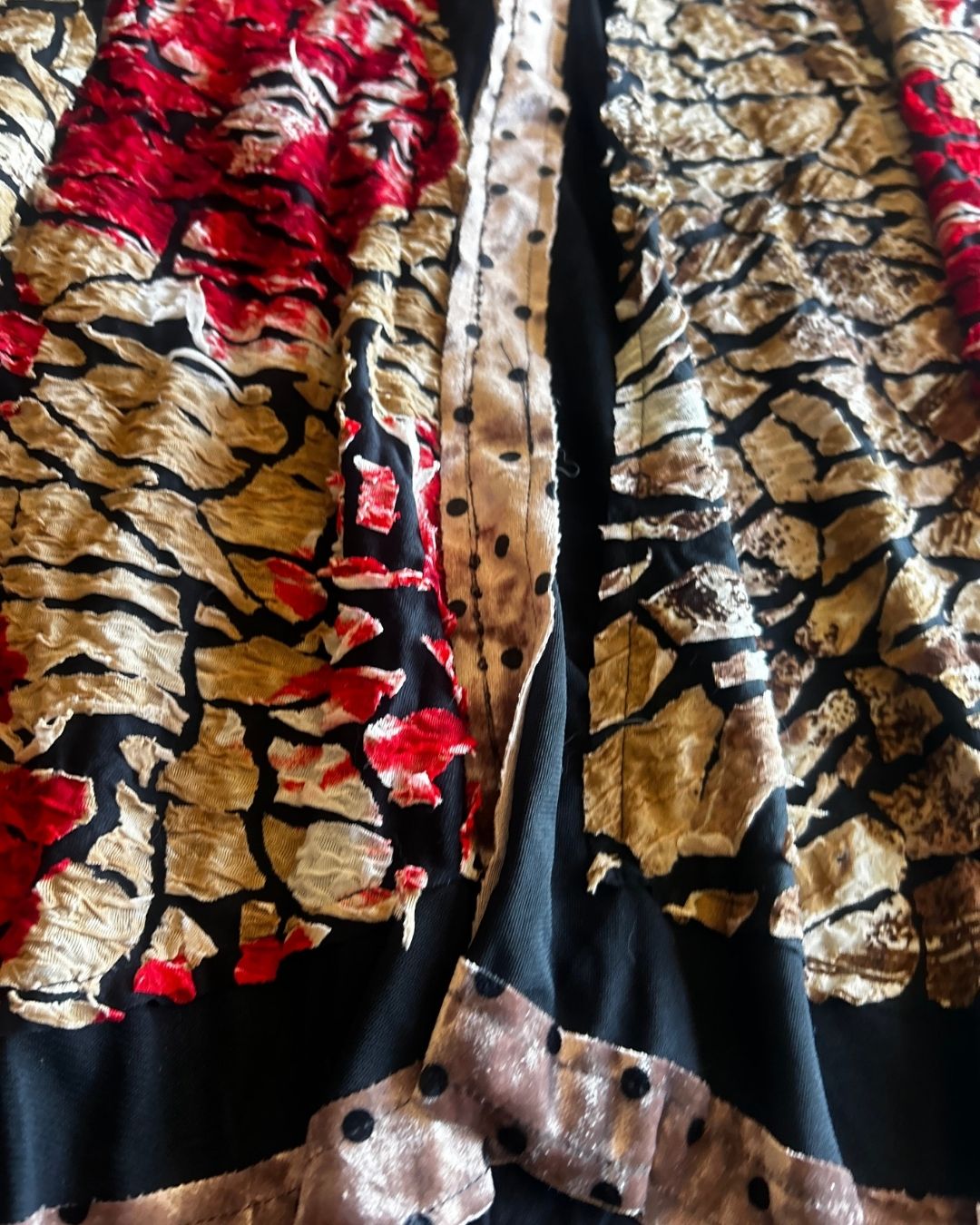 Crimson Bloom Babydoll Dress – One-of-a-Kind Handmade Upcycled Statement Piece