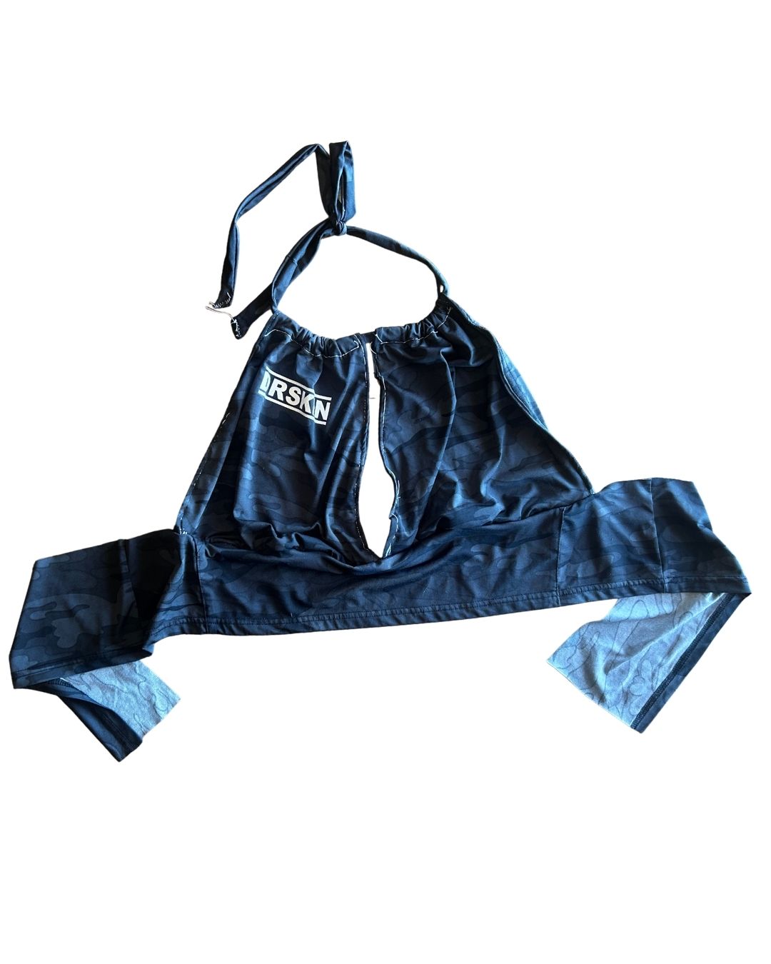 Upcycled DRSKN Halter Crop Top – Reworked Activewear, Handmade & One-of-a-Kind
