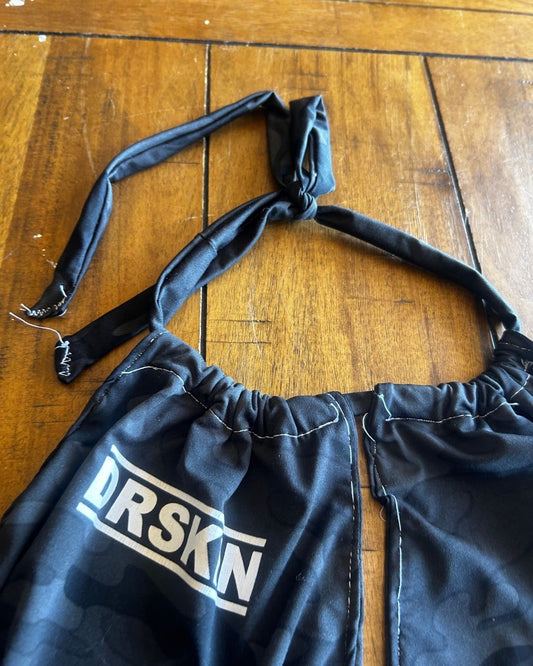 Upcycled DRSKN Halter Crop Top – Reworked Activewear, Handmade & One-of-a-Kind