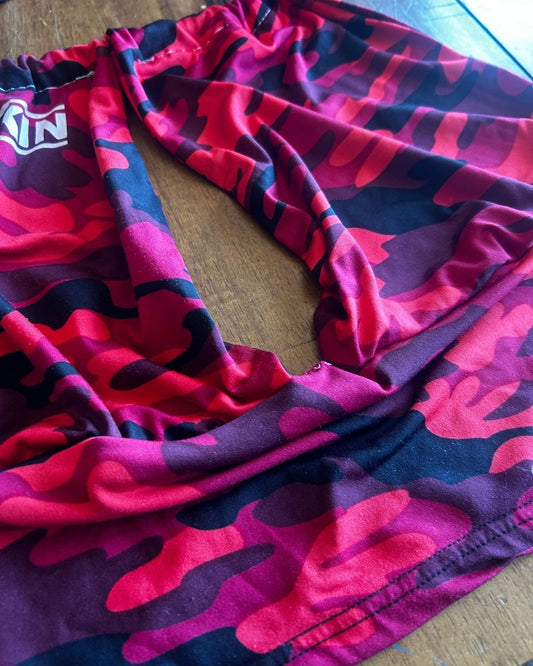 Upcycled Red Camo Halter Crop Top