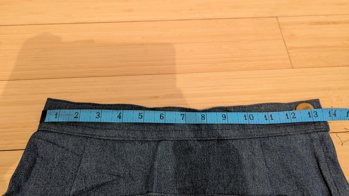 Reworked Upcyced Embroidered Denim Kangaroo Pocket Skirt
