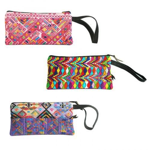 Upcycled Guatemalan Huipil Zip Wristlet