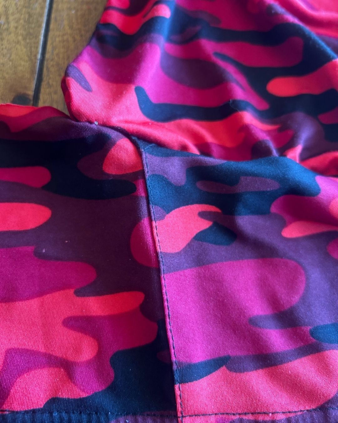 Upcycled Red Camo Halter Crop Top