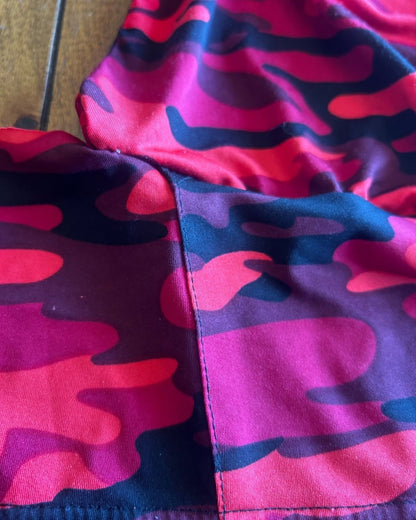 Upcycled Red Camo Halter Crop Top