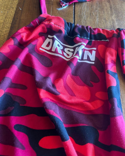 Upcycled Red Camo Halter Crop Top