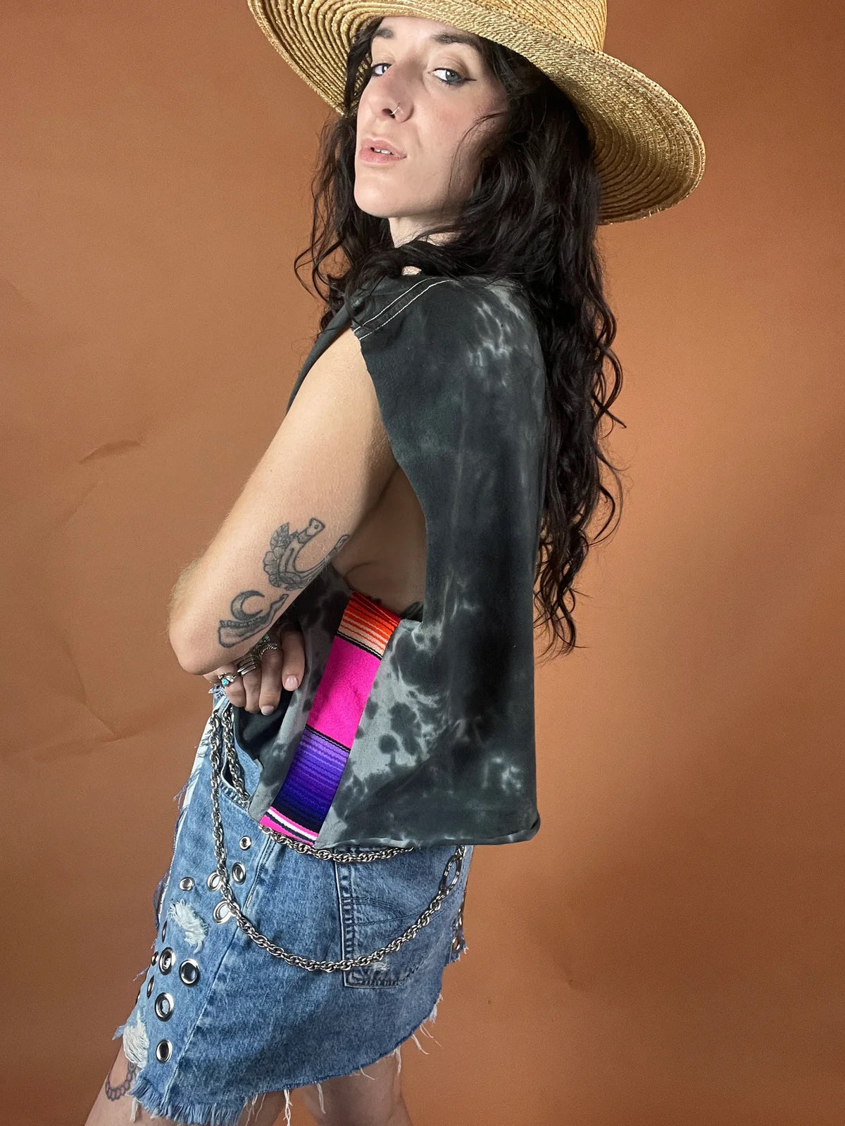 Van Halen Serape Stripe Crop Tank Top