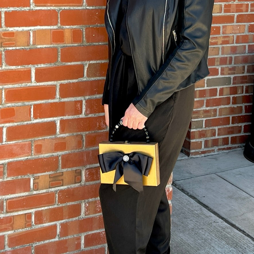 Black Bow Evening Bag