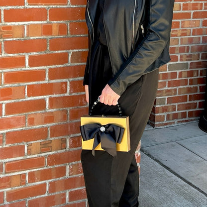 Black Bow Evening Bag