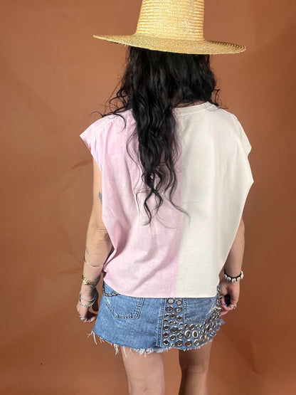 Def Leppard Serape Stripe Crop Tank Top