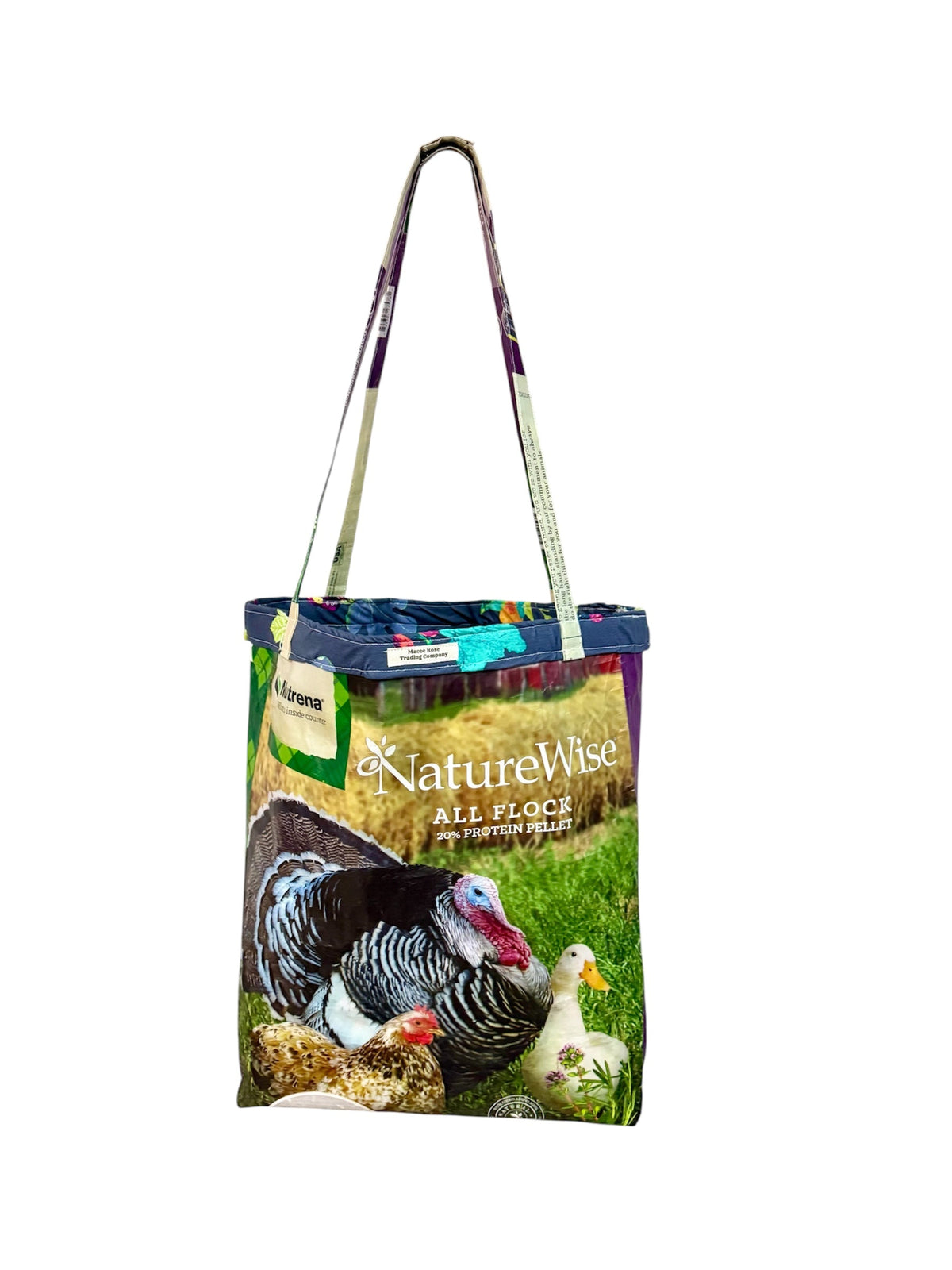 Handmade Upcycled Feed Sack Tote Bag | Rustic Farmhouse Market Tote