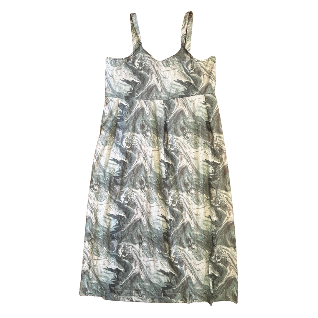 Marble Mirage Maxi Dress – One of a Kind Upcycled Statement Piece