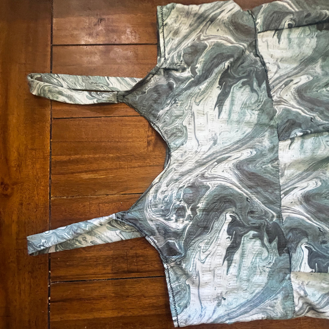 Marble Mirage Maxi Dress – One of a Kind Upcycled Statement Piece
