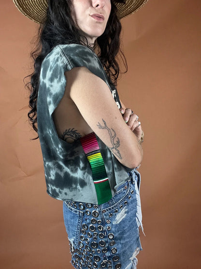Van Halen Serape Stripe Crop Tank Top