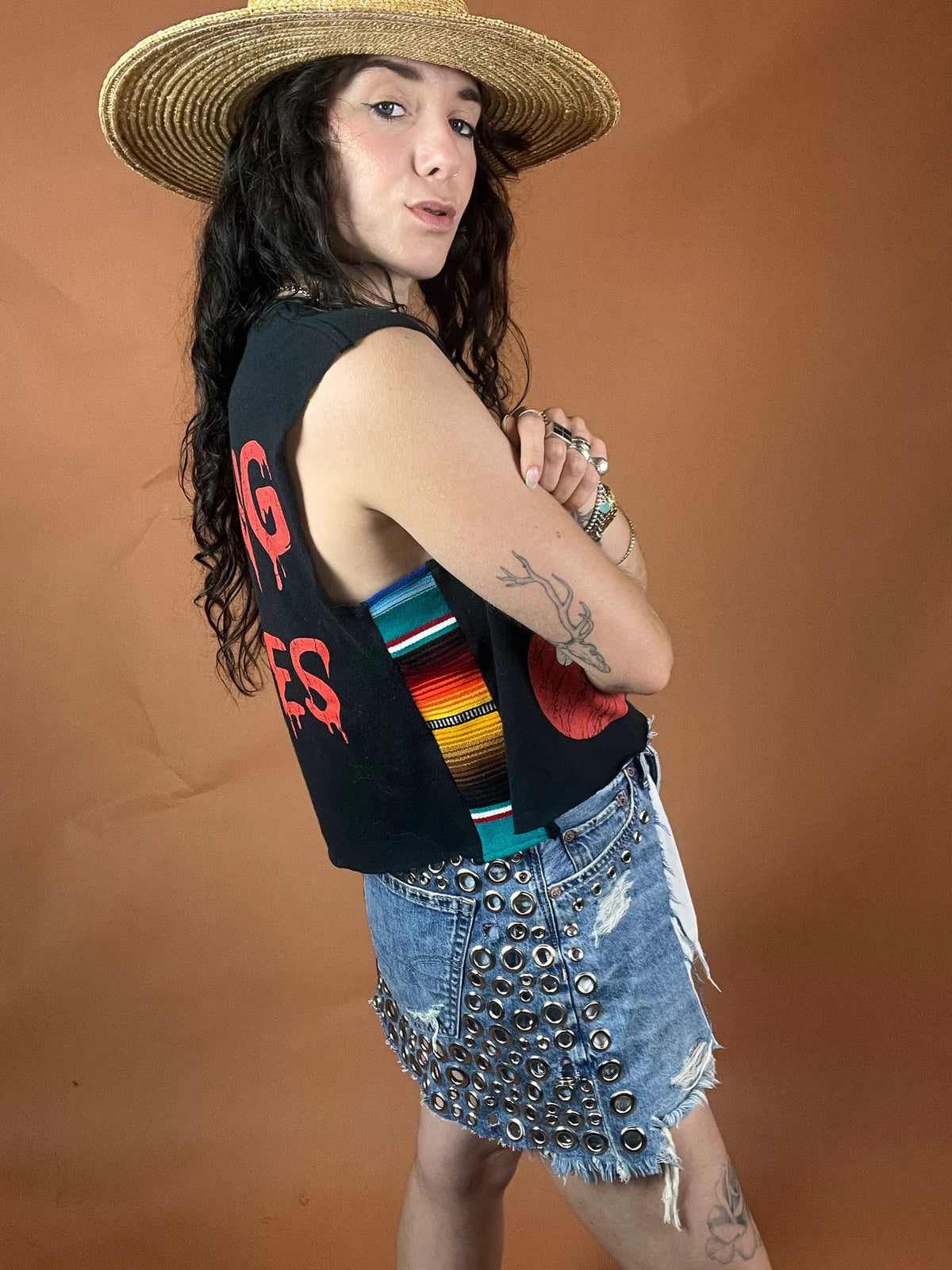 Rolling Stones Vampire Serape Crop Tank Top
