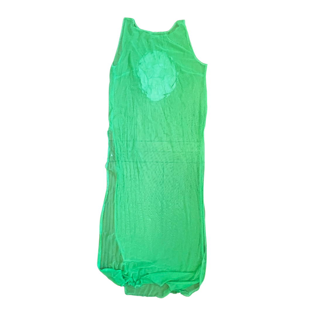 Neon Signal Sheer Dress – One of a Kind Upcycled Statement Piece
