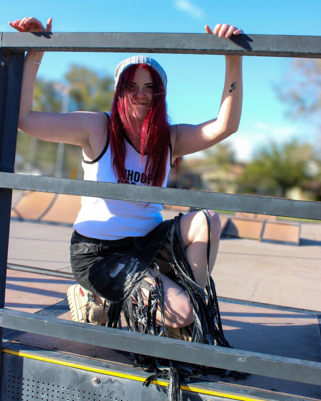 Midnight Outlaw Black Denim Fringe Skirt by The Modern Alien, photo 17