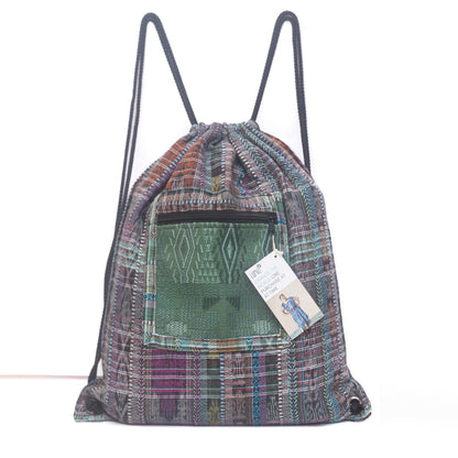 Salsa Upcycled Corte Backpack - Unique Guatemalan Handicraft