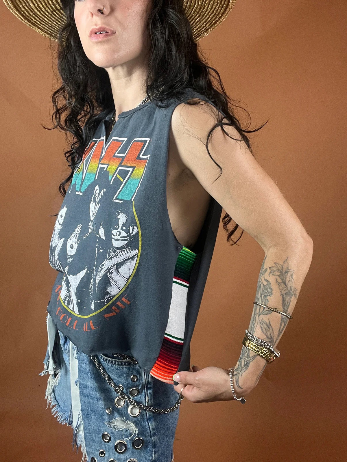 KISS Serape Stripe Crop Tank Top