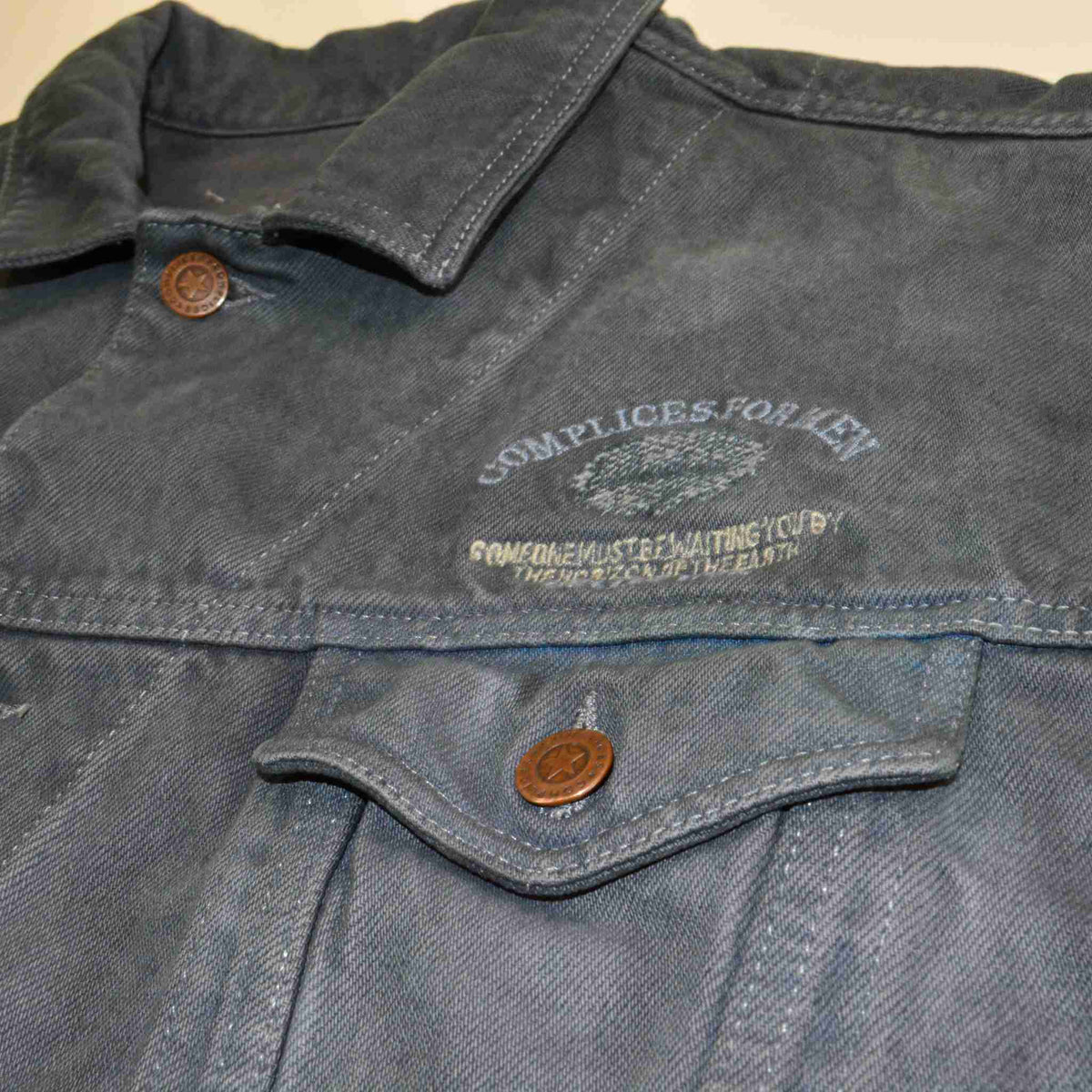 a close up of a jacket with a label on it.