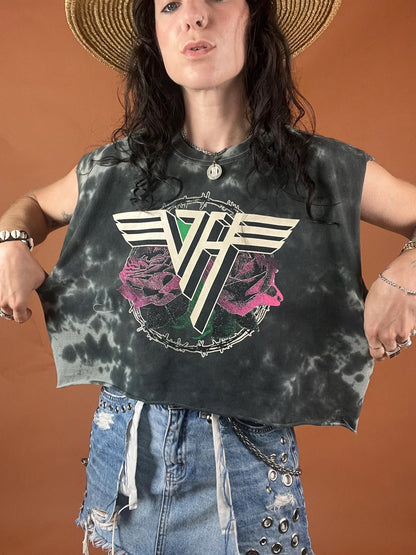 Van Halen Serape Stripe Crop Tank Top