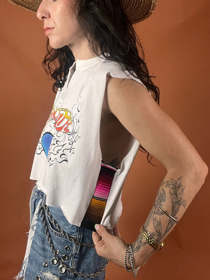 Aerosmith Side Stripe Crop Tank Top