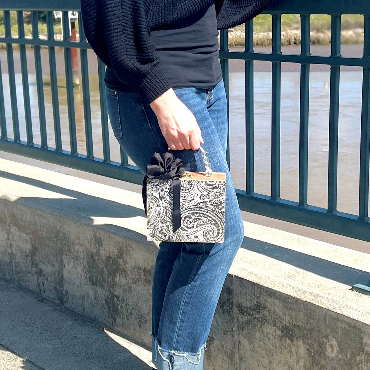 Black and White Paisley Handbag