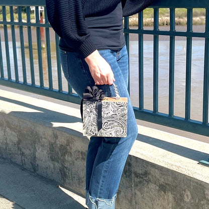 Black and White Paisley Handbag