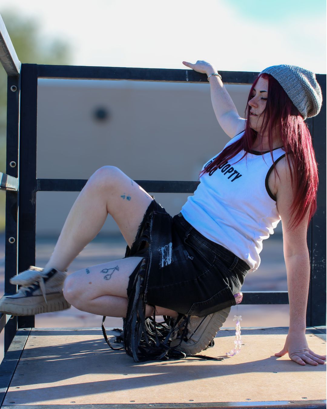Midnight Outlaw Black Denim Fringe Skirt by The Modern Alien, photo 15