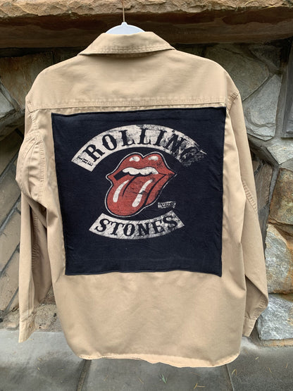 a jacket with the rolling stones on it.
