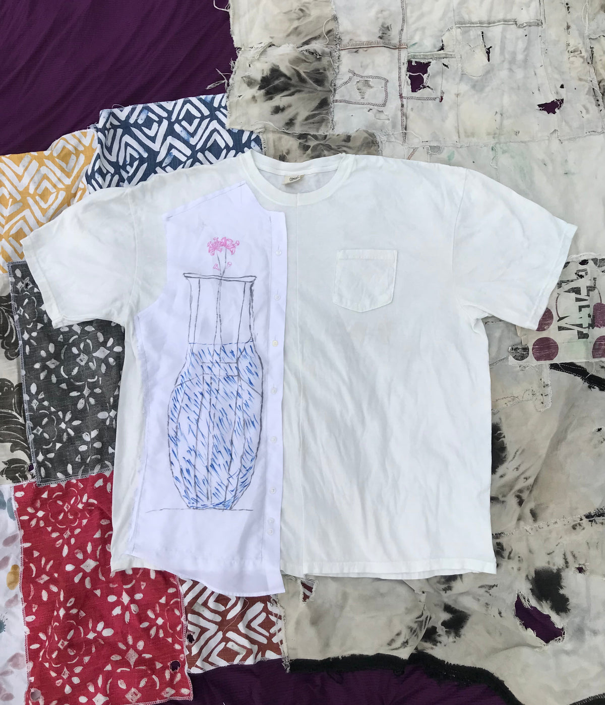 Before Our Date Button Up Panel Tee by W/Love