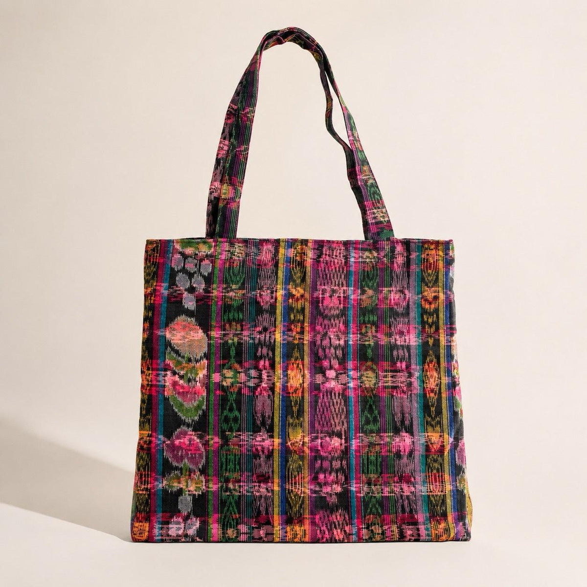 Upcycled Mayan Corte Tote Bag | Handmade Fair Trade Market Bag - Guatemala