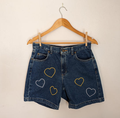 a pair of Embroidered Heart Shorts.