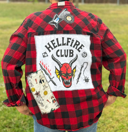Hellfire Club Flannel Plaid Longsleeve Shirt