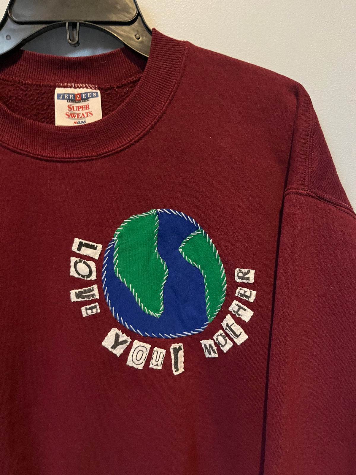 Vintage LOVE YOUR MOTHER Marroon Crew | L